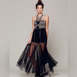 Free People Raw Tulle Maxi Dress Slip